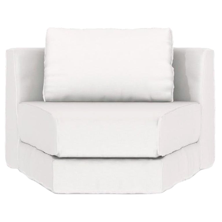 Gervasoni Loll 25 AN Modular Corner Element in White Linen by Paola Navone For Sale