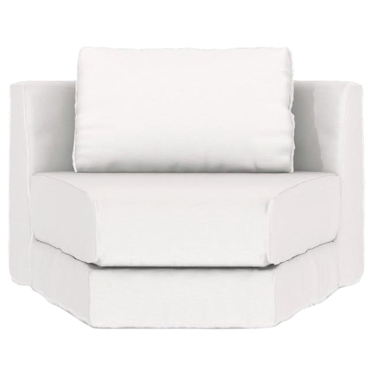 Gervasoni Loll 25 AN - Accessoire d'angle modulaire en lin blanc par Paola Navone