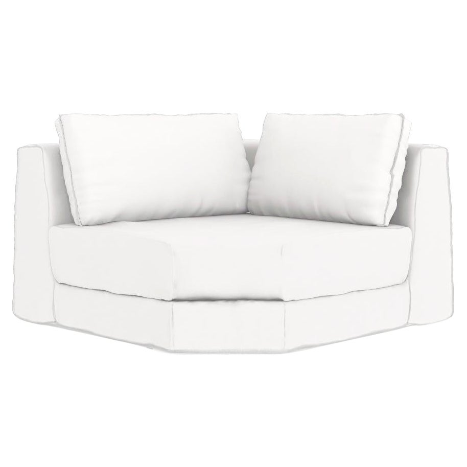 Gervasoni Loll 26 AN Modular Corner Element in White Linen by Paola Navone For Sale