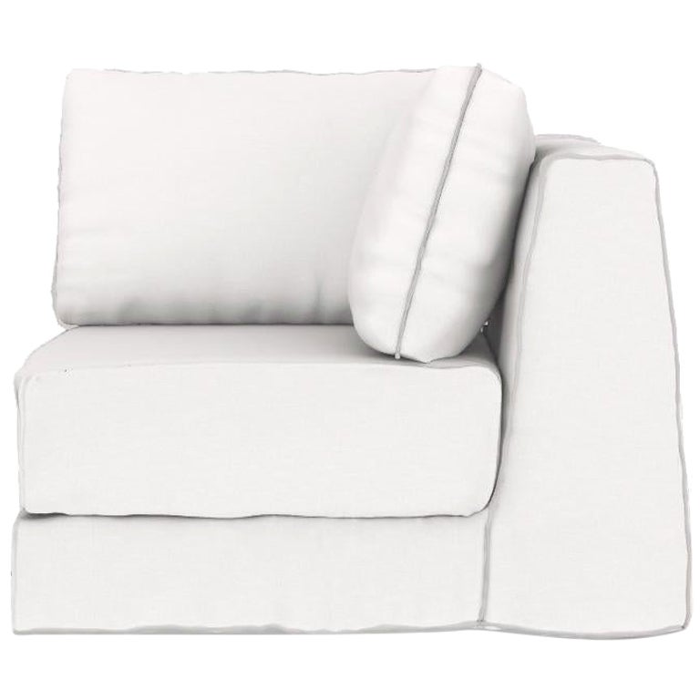 Gervasoni Loll 27 AN Modular Corner Element in White Linen by Paola Navone For Sale