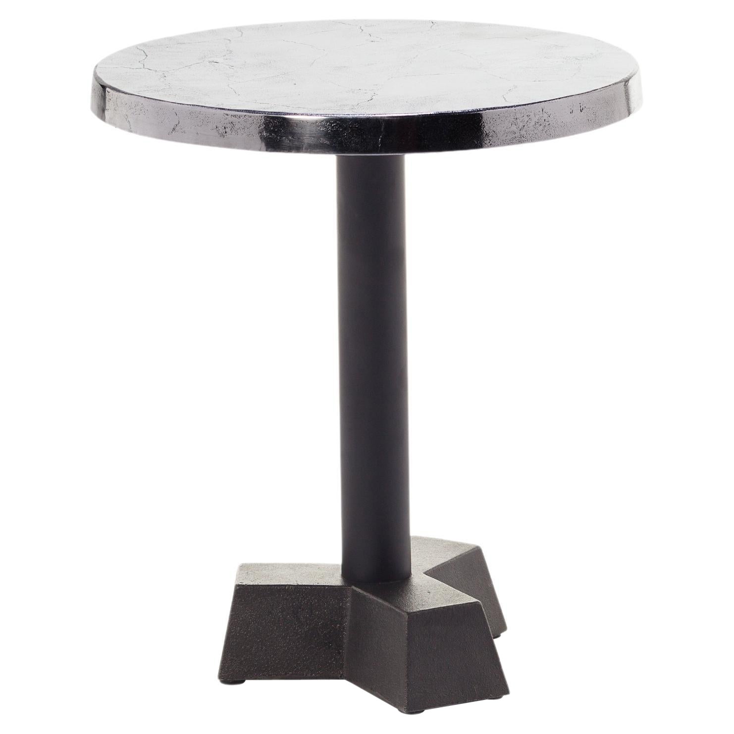 Petite table basse en laiton Gervasoni avec plateau en aluminium moulé par Paola Navone