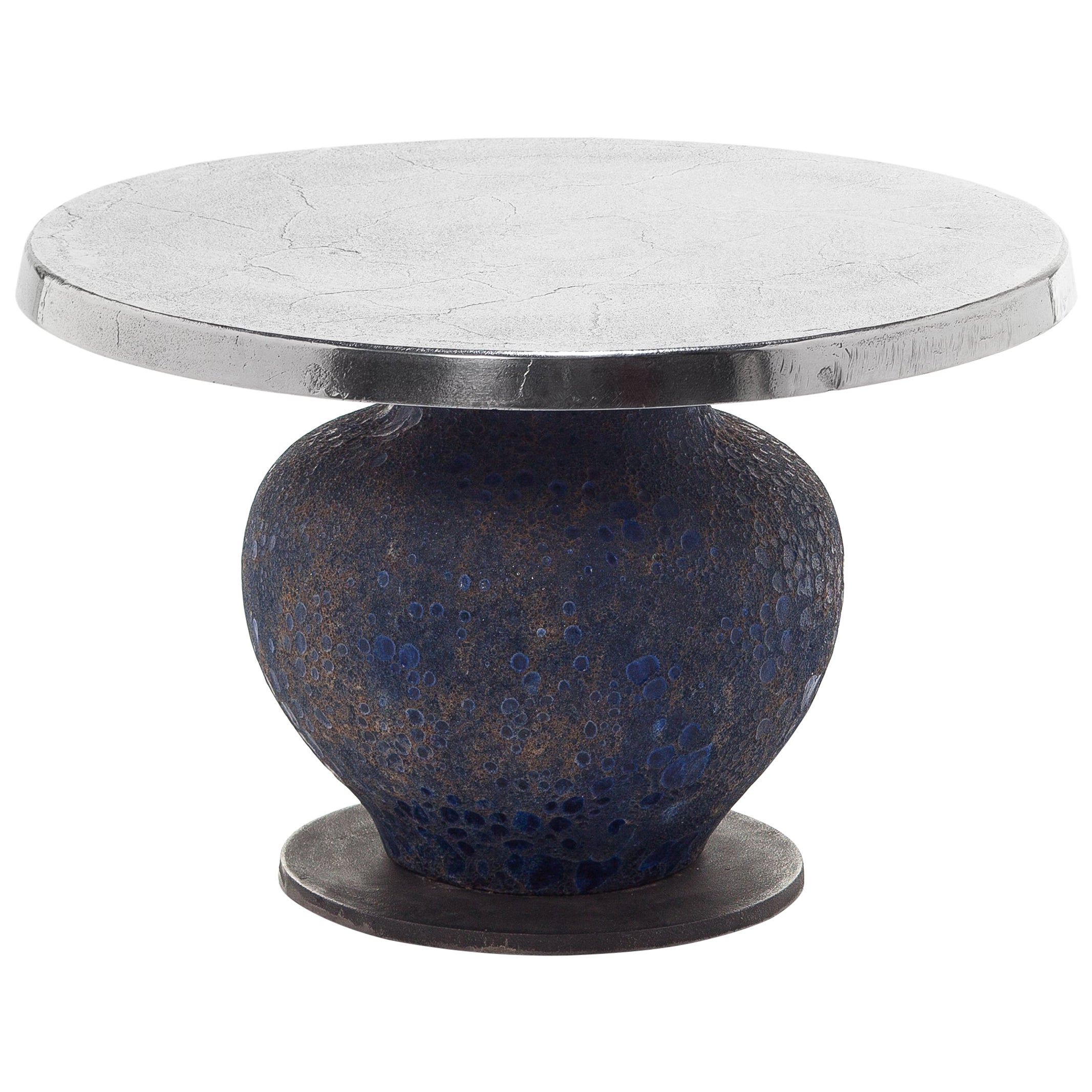 Gervasoni Moon 42 Side Table with Cast Iron Base & Cast Aluminium Top