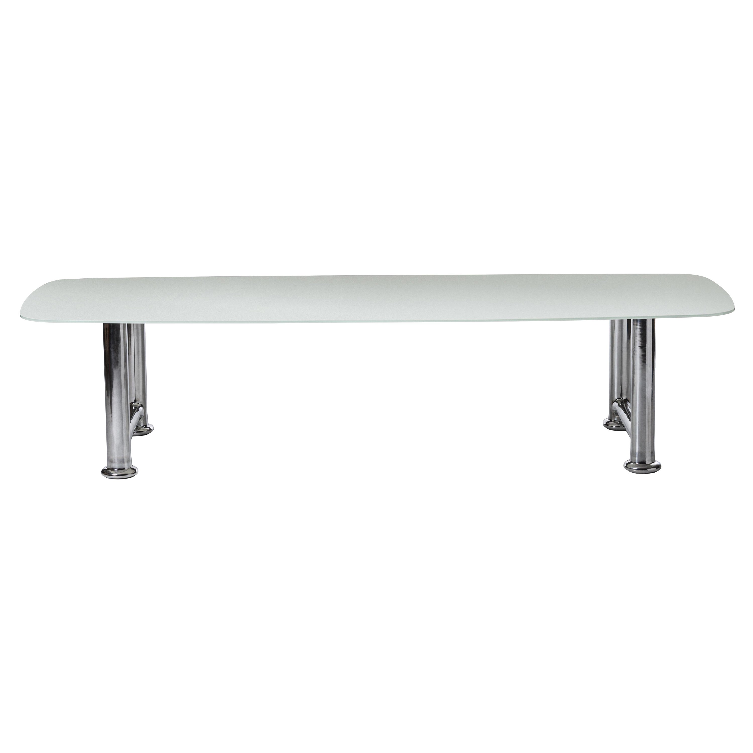 Gervasoni Next 33 Table in Cast Aluminium & Tempered Glass Top by Paola Navone