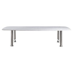Gervasoni Next 33, Tisch aus Aluminiumguss und Carrara-Marmorplatte von Paola Navone