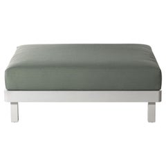 Gervasoni Win Ottoman in Dublin 05 Upholstery with White Lacquered Aluminum Base