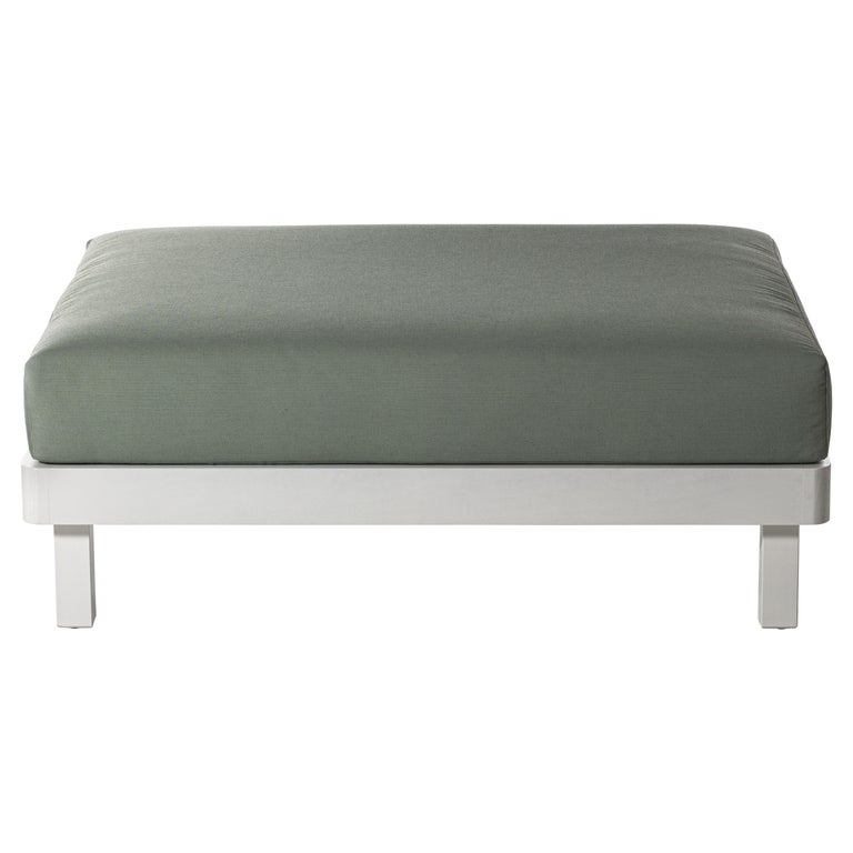 Gervasoni Win Ottoman in Dublin 05 Upholstery with White Lacquered Aluminum  Base For Sale at 1stDibs
