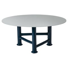 Gervasoni Next 36 Table in Ocean Lacquered & Tempered Glass Top by Paola Navone