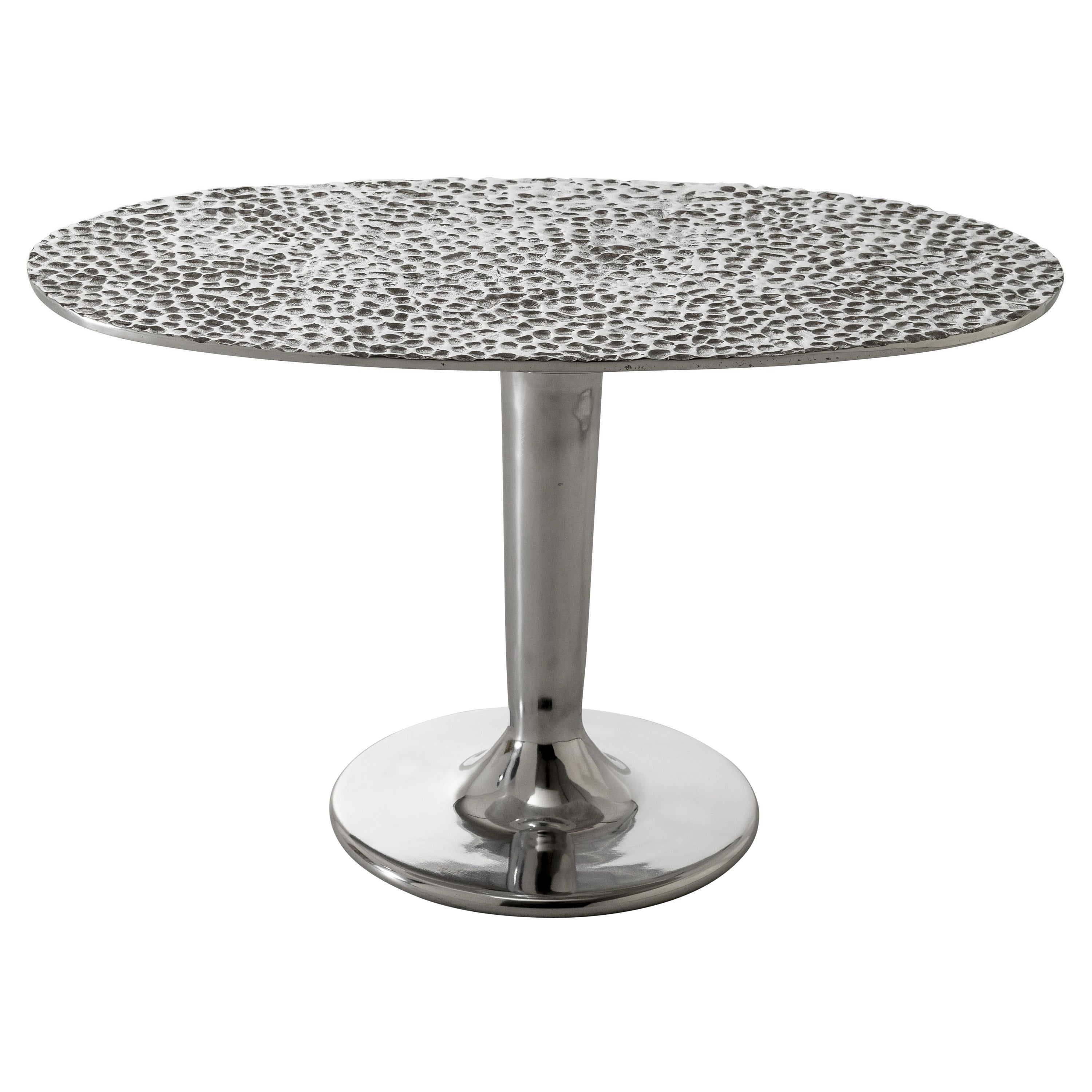 Gervasoni Next 147 Coffee Table in Cast Aluminium & Hammered Top by Paola Navone For Sale