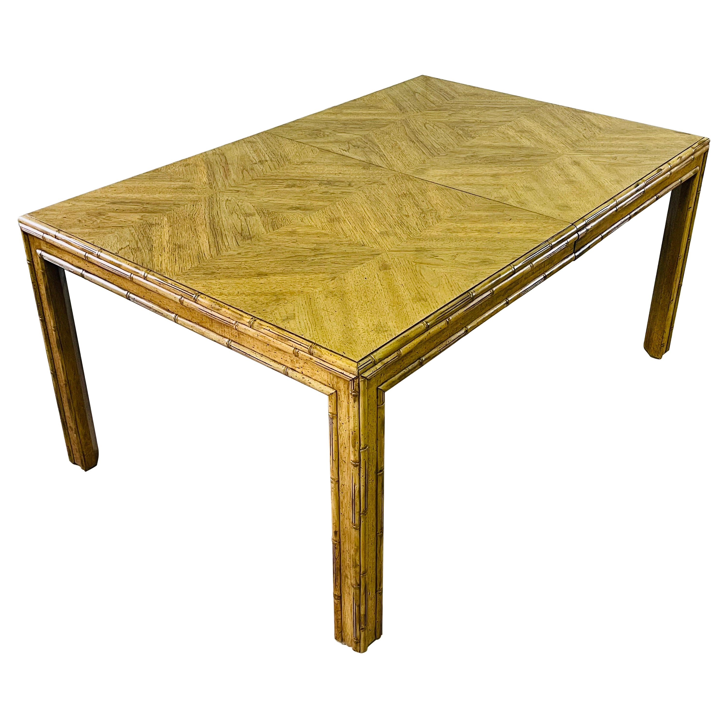 Vintage Brighton Style Burnt Bamboo and Rattan Dining Table at 1stDibs