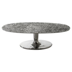 Gervasoni Next 148 Coffee Table in Cast Aluminium & Hammered Top by Paola Navone