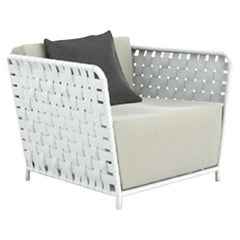 Gervasoni Inout Armchair in Aspen 04 Upholstery with Matt White Aluminium Frame
