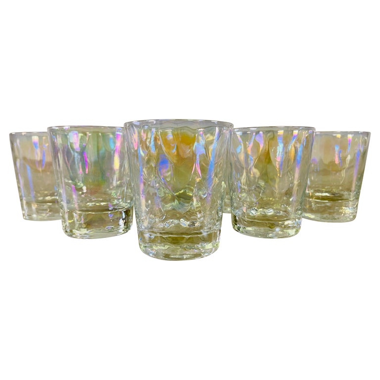1960s Iridescent Glass Tumblers, Set of 8 at 1stDibs