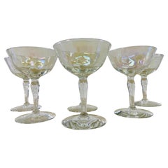 1960s Iridescent Glass Coupes, Set of 6