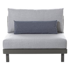 Gervasoni Win Modular Central Element in Odessa 03 Upholstery with Gray Aluminum