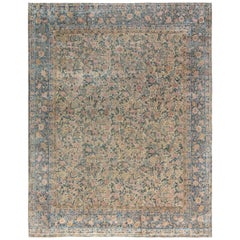 Persischer Kirman-Blumenteppich, handgewebt, 19. Jahrhundert