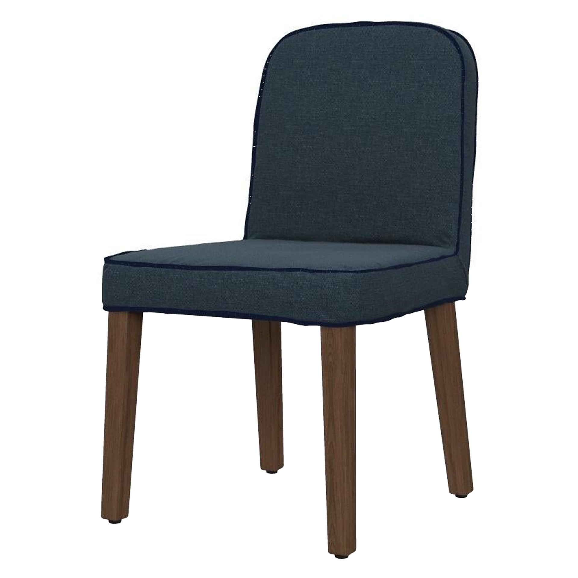 Gervasoni Next 25 Side Chair with Walnut Legs & Royal Blue Seat by Paola Navone For Sale