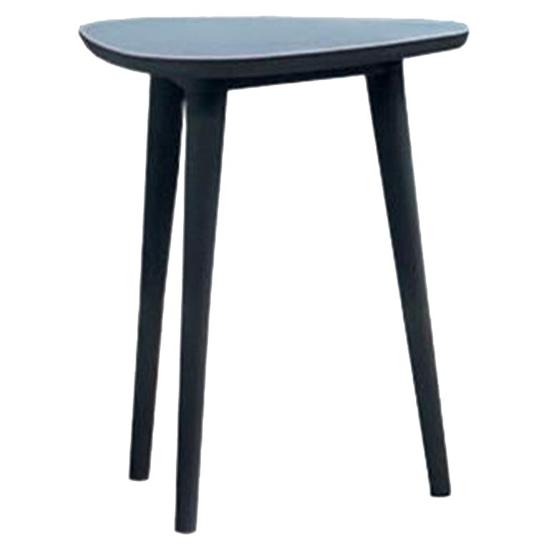 Gervasoni Medium Brick Side Table in Air Force Blue Top & Black Lacquered Oak