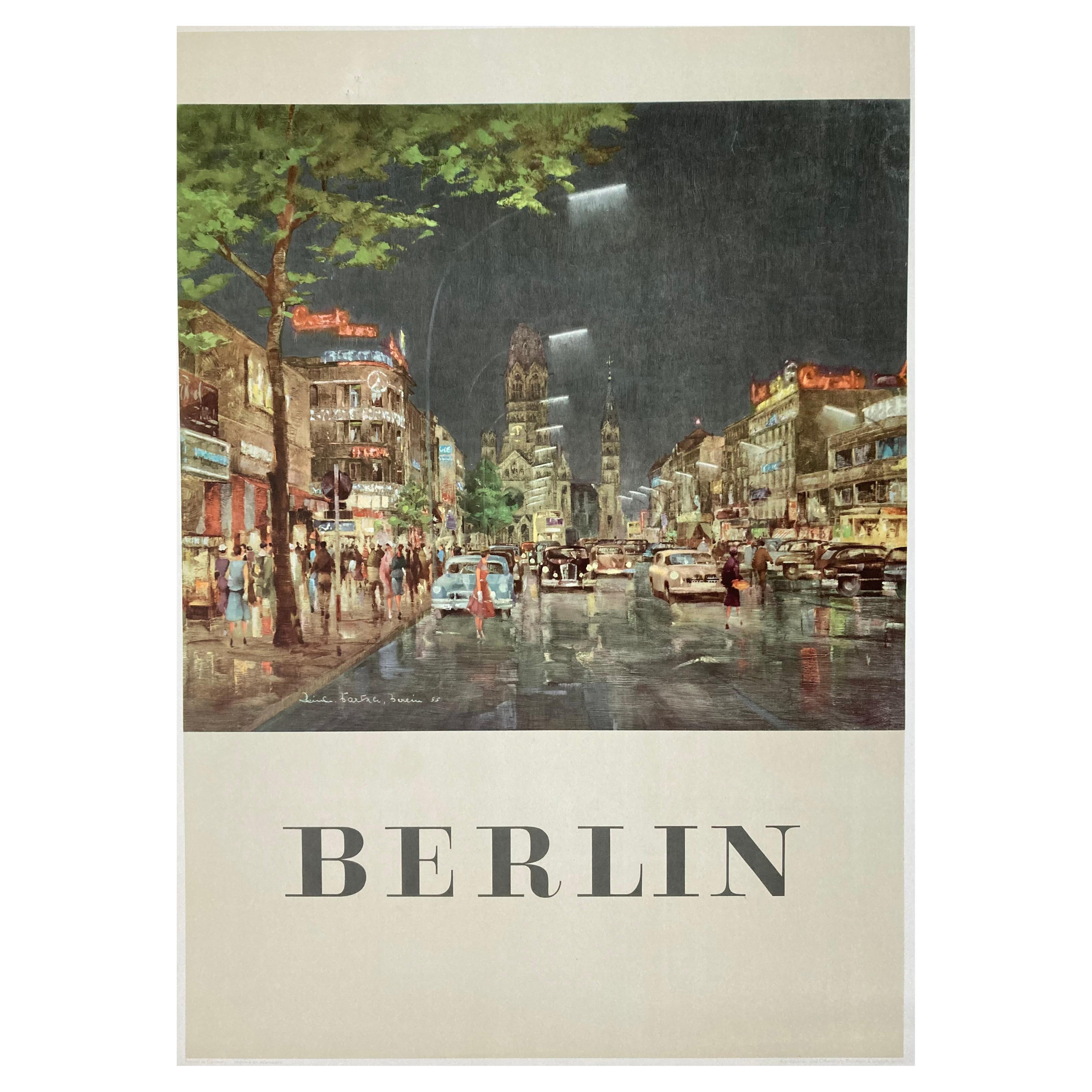 Original Vintage Berlin Travel Poster, 1958