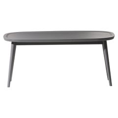 Gervasoni Small Brick Oval Coffee Table in Grey Lacquered Oak by Paola Navone