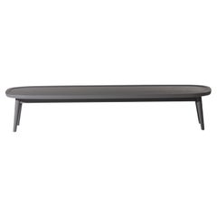 Gervasoni Large Brick Oval Coffee Table in Grey Lacquered Oak by Paola Navone