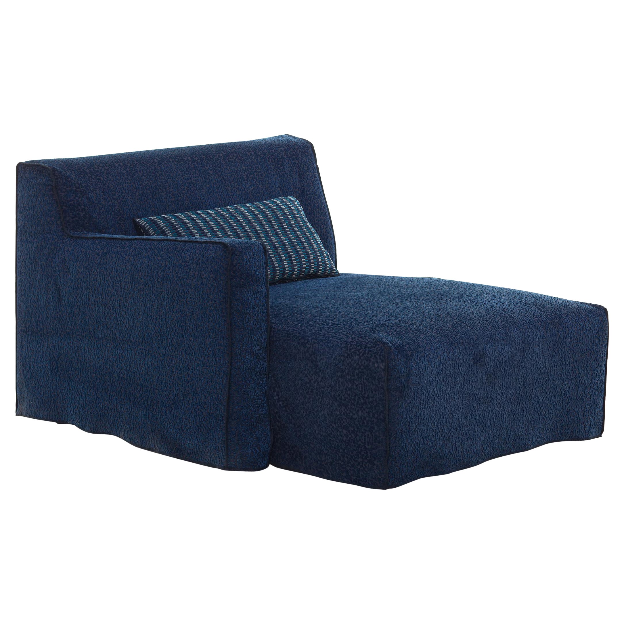 Gervasoni More 20 L Arm Modular Dormeuse in Midnight Upholstery, Paola Navone
