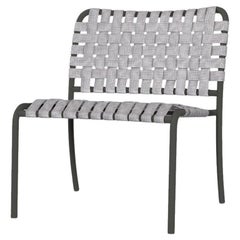 Gervasoni Inout 825 Lounge Chair in Gray Elastic Belts with Grey Aluminium Frame