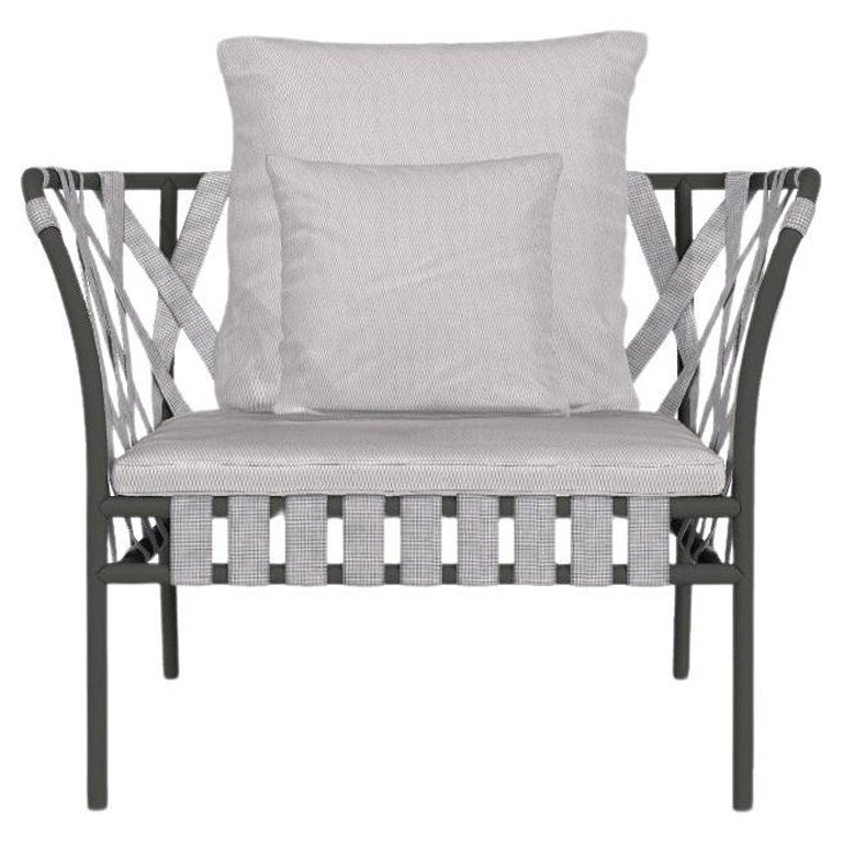 Gervasoni Inout Armchair in Aspen 02 Upholstery with Grey Aluminium Frame For Sale