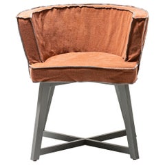 Gervasoni Grauer 26-Sessel mit Beinen aus grauer Eiche und Hopper-Polsterung, Paola Navone