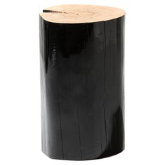 Gervasoni Medium Log Sections of Beech Trunk Side Table in Black by Paola Navone