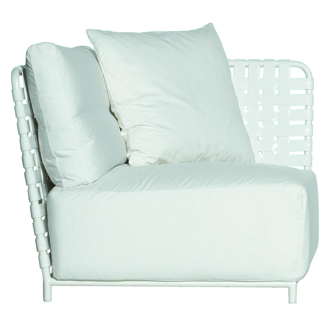 Gervasoni Inout Corner Joint Element in Aspen 03 Upholstery with White Aluminium For Sale