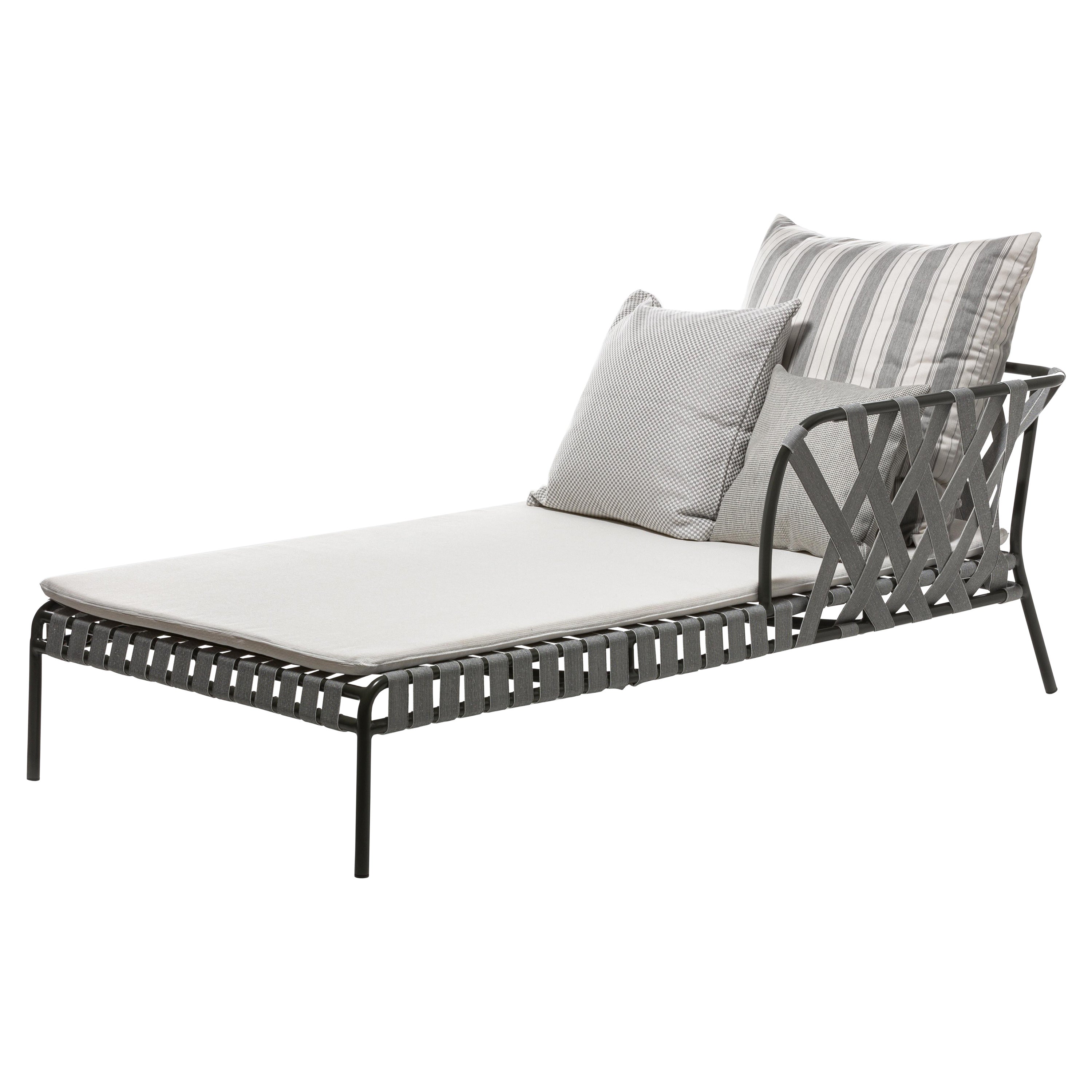 Gervasoni Inout Day Bed in Aspen 01 Upholstery with Grey Aluminium Frame For Sale