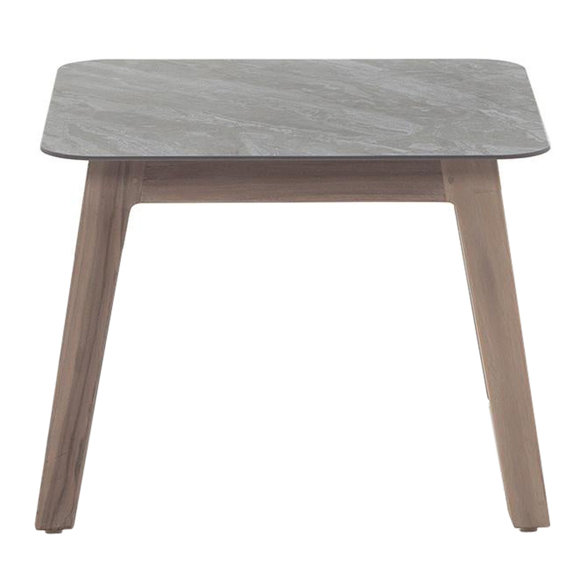Gervasoni Inout 868 Coffee Table in Grey Porcelain Stoneware Top and Washed Teak For Sale