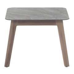 Gervasoni Inout 868 Coffee Table in Grey Porcelain Stoneware Top and Washed Teak