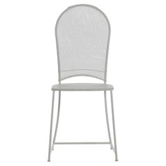 Gervasoni Inout 873 Stuhl aus weiß lackiertem Stahl mit PVC-Netz-Rückenbezug