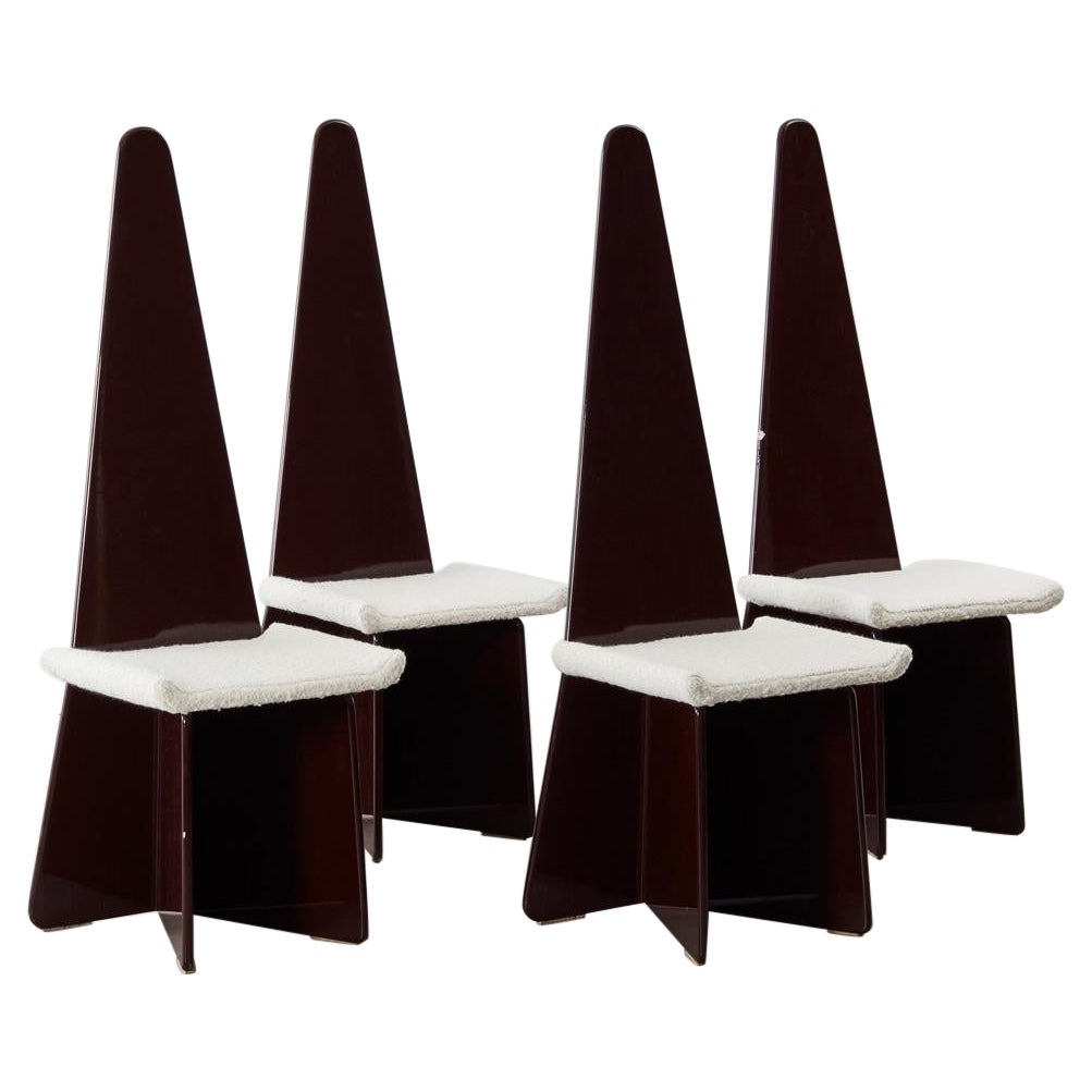 Antonio Ronchetti Set of Four Lacquered Chairs for Sormani, Italy, 1972
