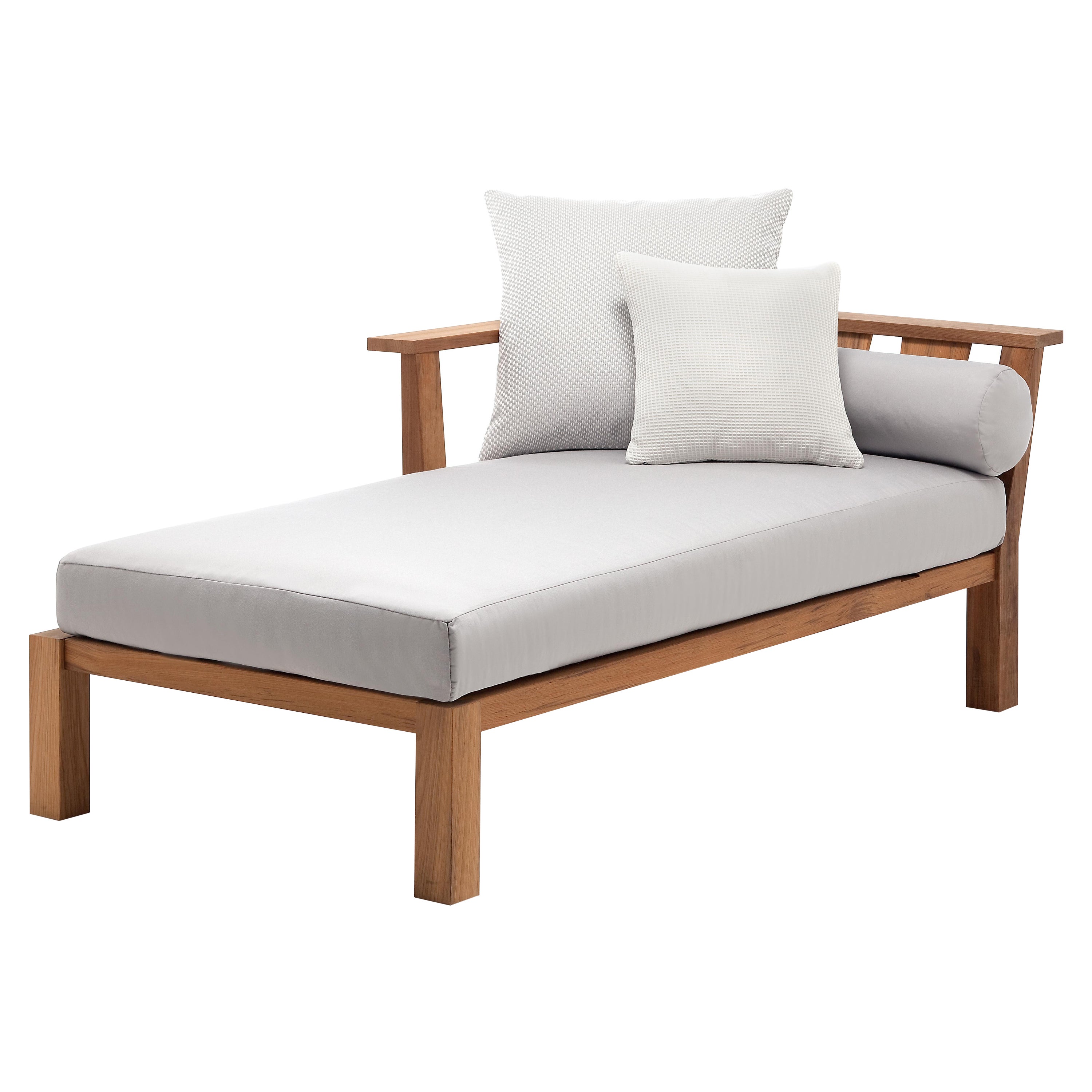 Gervasoni Inout Modular Day Bed in London 07 Upholstery with Natural Teak Frame For Sale