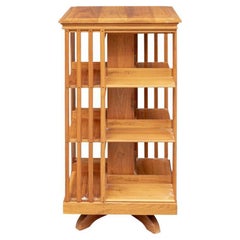 Vintage Fine Quality Solid Cherry Rotating Bookcase