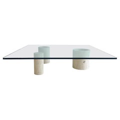 1970's Guilio Lazzotti "One of Three Designs" Travertine Coffee Table