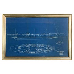 Vintage Rare Yachting Blueprint by Hoyt
