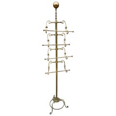 Vintage Standing Brass Towel Rack