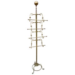 Vintage Standing Brass Towel Rack