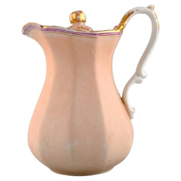 Antique Bing & Grøndahl Chocolate Jug in Porcelain, Rare Model For Sale