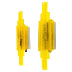Pair of Yellow Wall Lamps by Claus Bolby for Cebo Industri, 1960s
