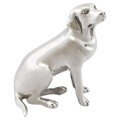 Vintage 1986 Sterling Silver Model of a Labrador by Sarah Jones