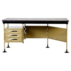 Studio BBPR Arco Office Desk in Metal and Leather by Olivetti Synthesis, 1960s