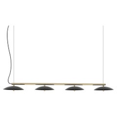 Signal Linear Pendant, by Souda, Long, Black & Brass, Made to Order
