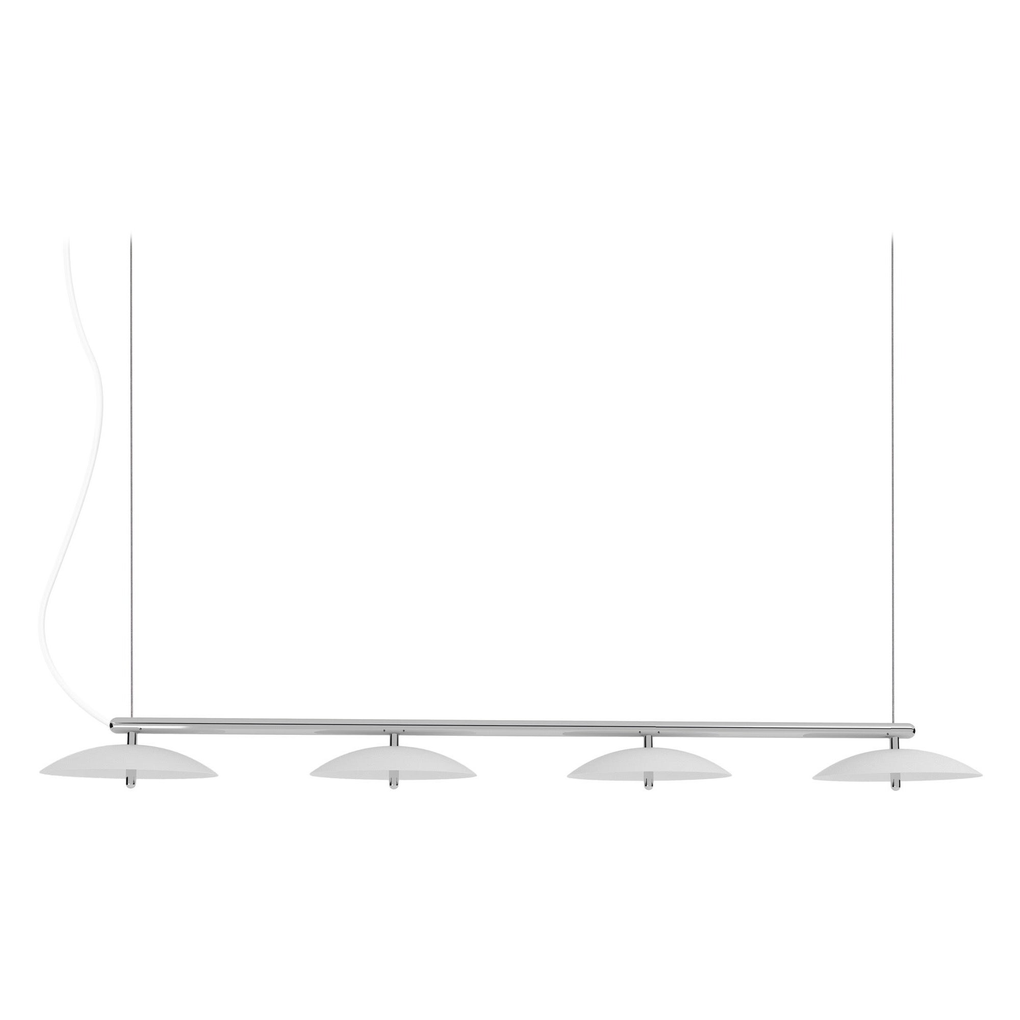 Signal Linear Pendant, by Souda, Long, White & Nickel, Made to Order