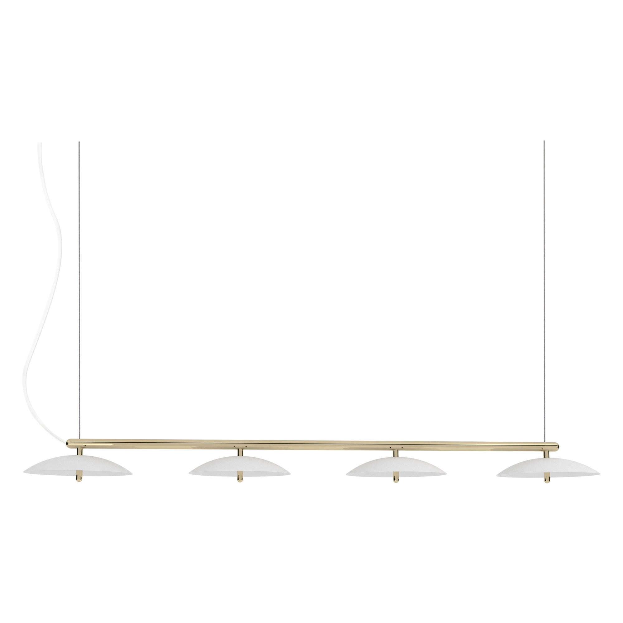 Signal Linear Pendant, by Souda, Long, White & Brass, Made to Order