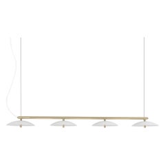 Signal Linear Pendant, by Souda, Long, White & Brass, Made to Order