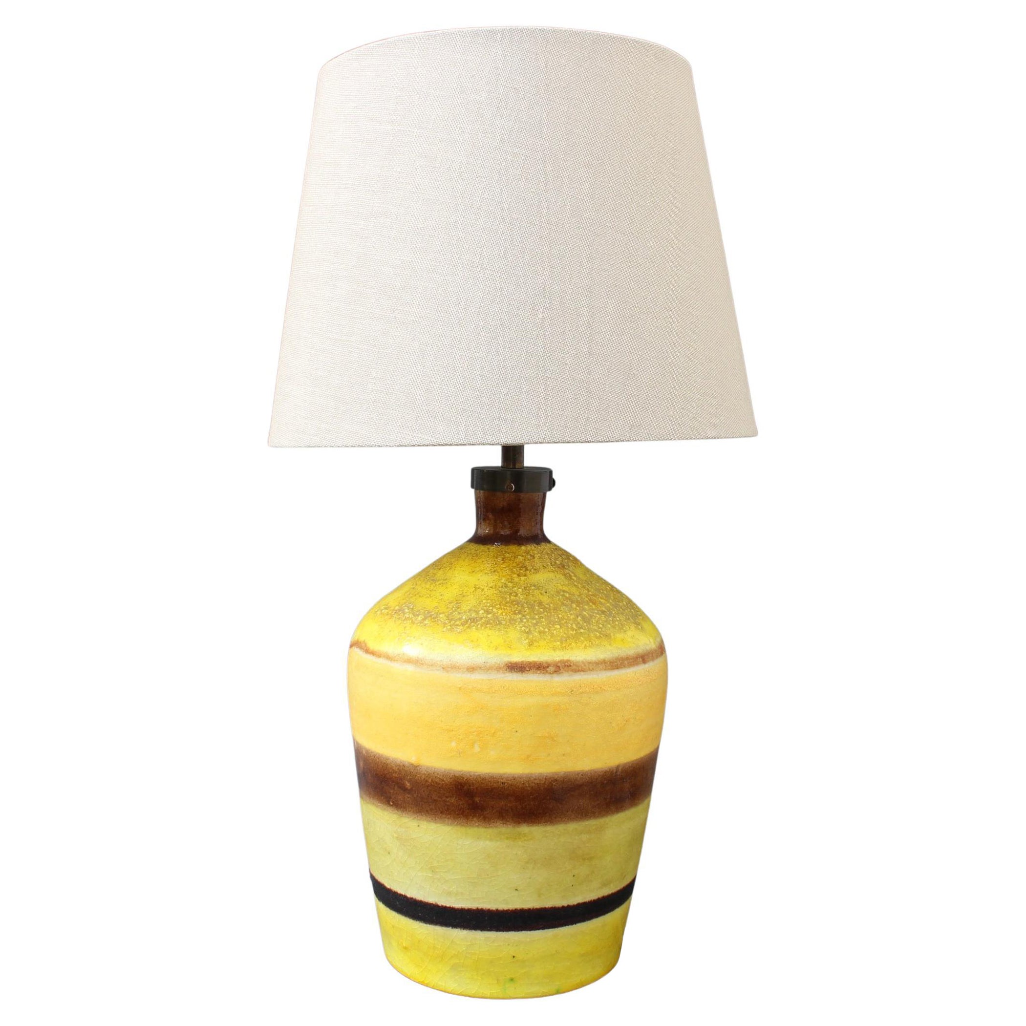 Vintage Italian Ceramic Table Lamp by Guido Gambone 'circa 1950s' (lampe à poser en céramique)